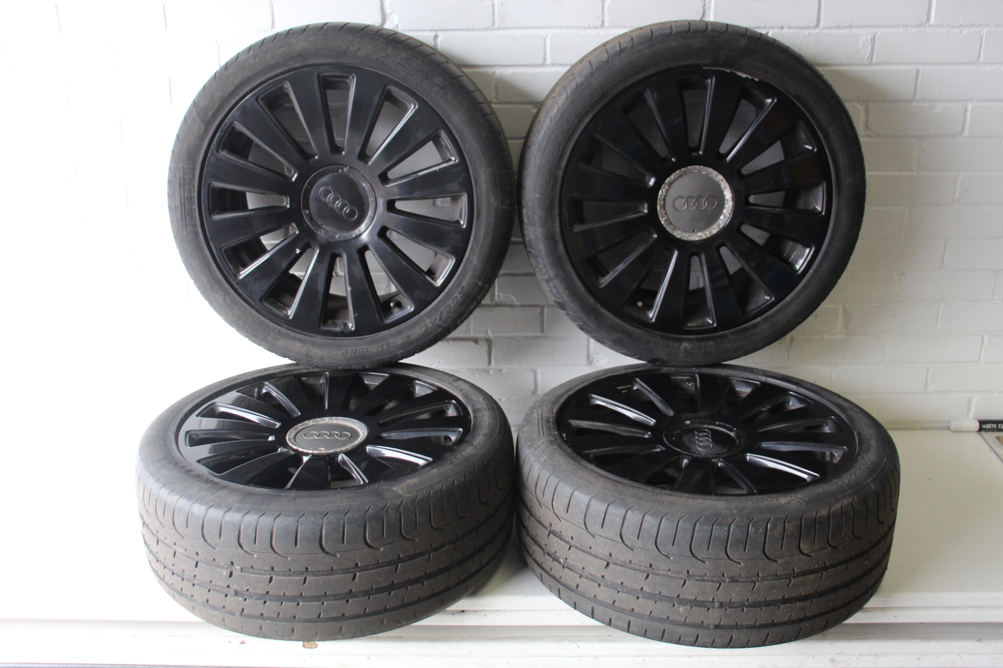 Audi A8 D3 19" Genuine Multi Spoke Alloy Wheels Set 4 Black #1
